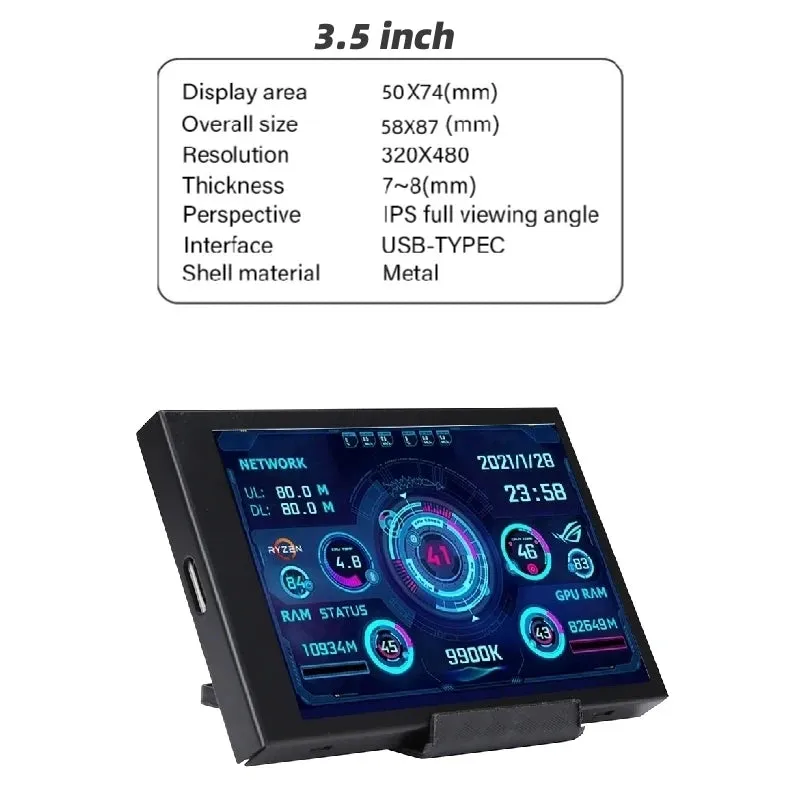 3.5 Inch IPS TYPE-C Secondary Screen