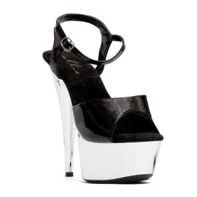 609-CHROME 6" Peeptoe Chrome Stiletto Sandal.