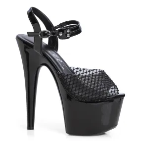 709-CHERYL 7" Stiletto With Rhinestone Mesh