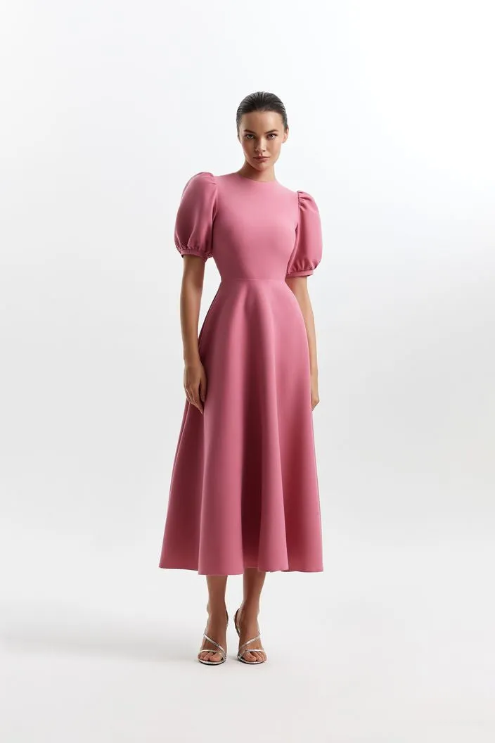 Adorable High Neck And Puffy Sleeves Evening Dress
