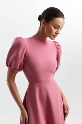 Adorable High Neck And Puffy Sleeves Evening Dress