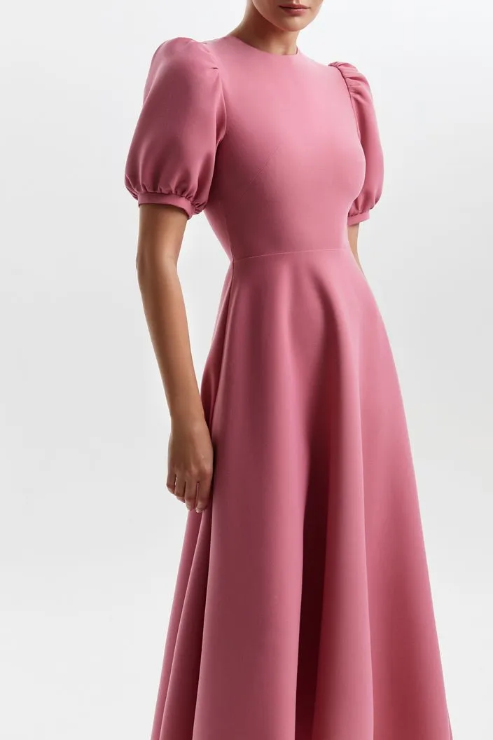 Adorable High Neck And Puffy Sleeves Evening Dress
