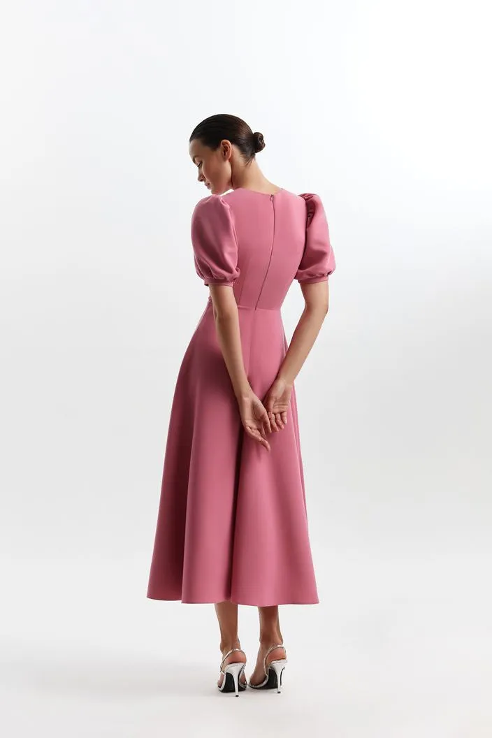 Adorable High Neck And Puffy Sleeves Evening Dress