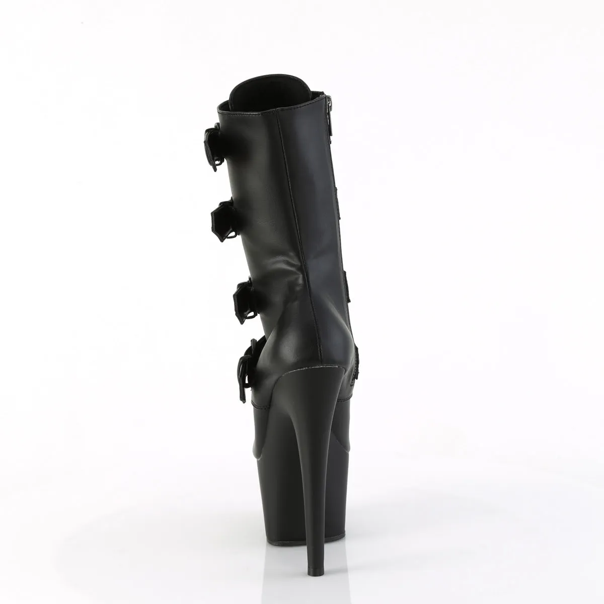 Adore 1046 Black Matte 7" Heel Platform Mid Calf Boots -Direct