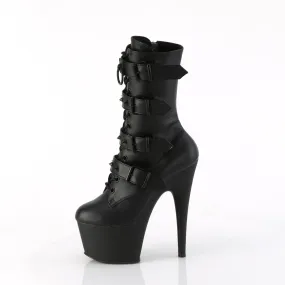 Adore 1046 Black Matte 7" Heel Platform Mid Calf Boots -Direct