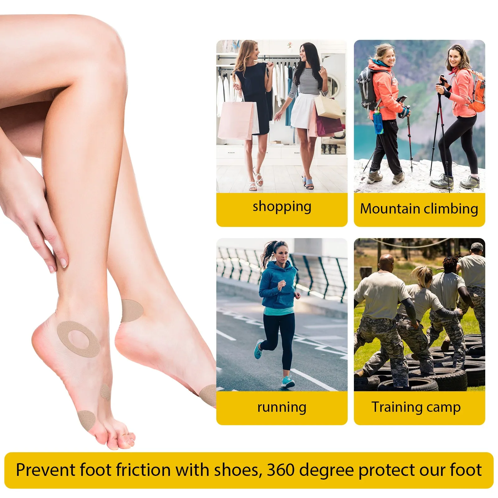 Aliver MOLESKIN TAPE Heel Stickers Blister Prevention Pads