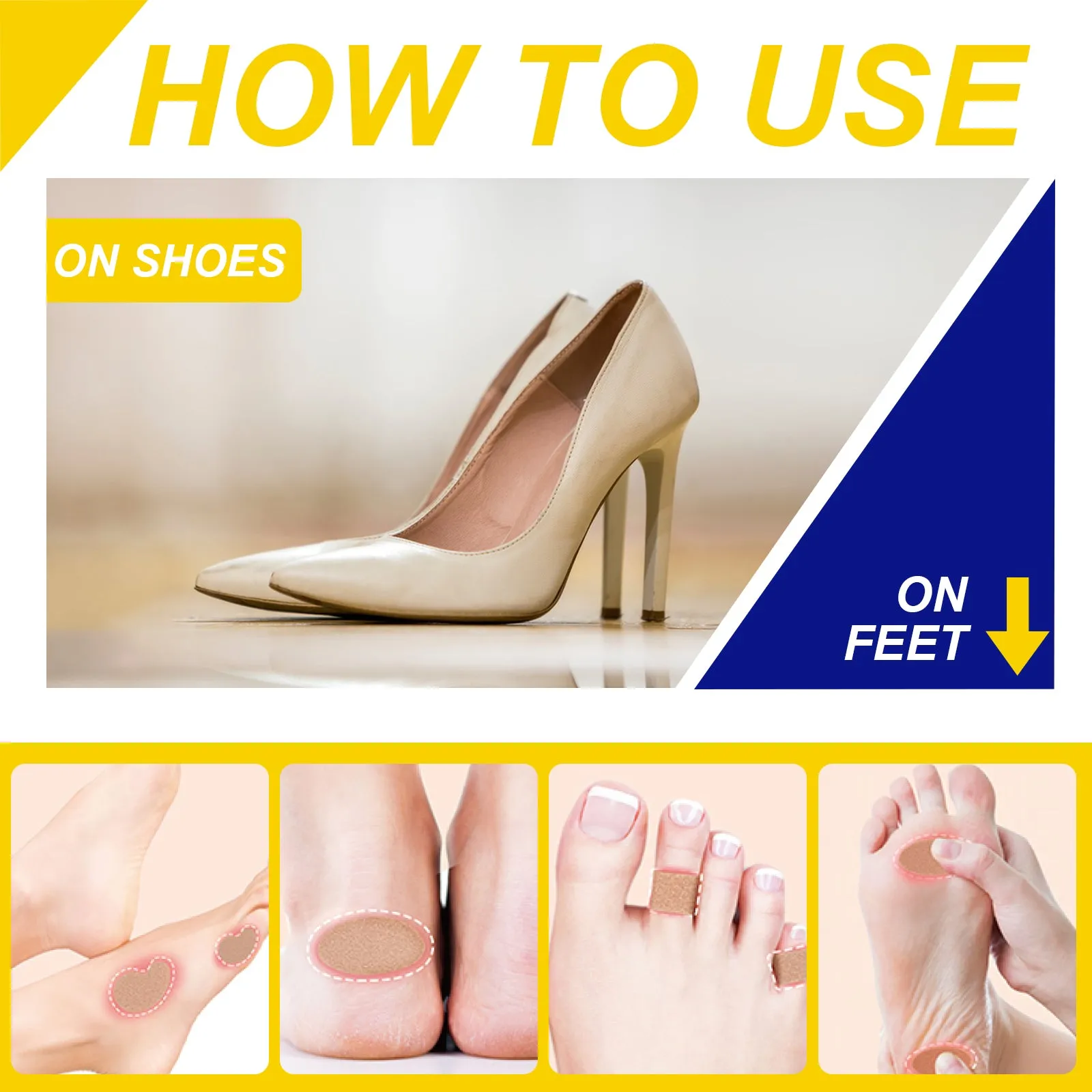 Aliver MOLESKIN TAPE Heel Stickers Blister Prevention Pads