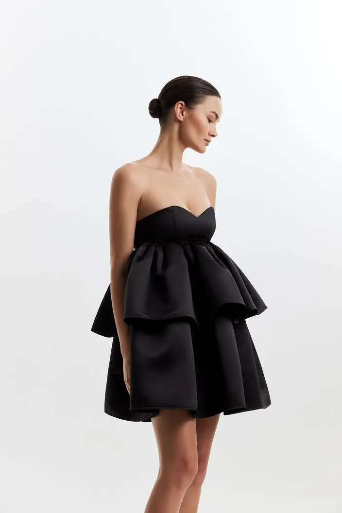 Angie Elegant Off Shoulder Black Short Evening Dress