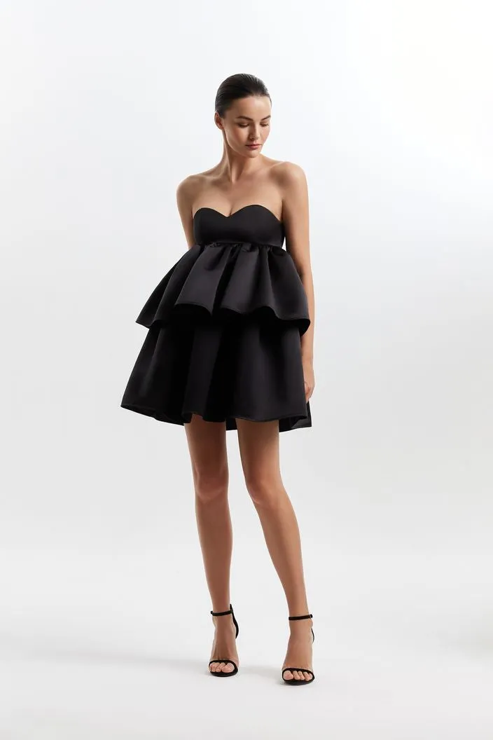 Angie Elegant Off Shoulder Black Short Evening Dress