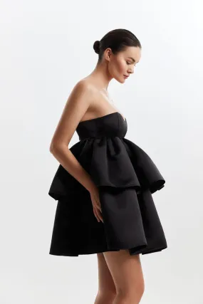 Angie Elegant Off Shoulder Black Short Evening Dress