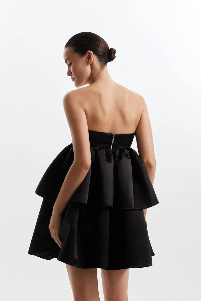 Angie Elegant Off Shoulder Black Short Evening Dress