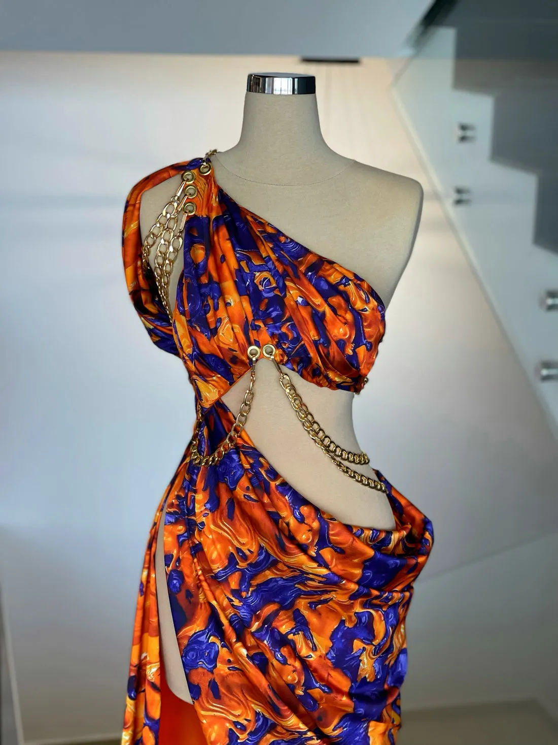 Bridget One Sleeve Evening Dress