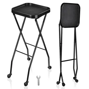 Byootique Folding Salon Tray Cart: Portable Tray with Wheels