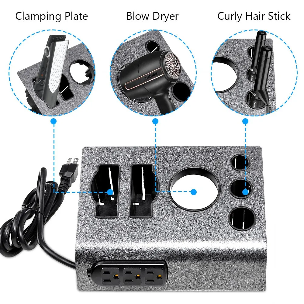 Byootique Hair Blow Dryer & Curling Iron Holder with Outlets