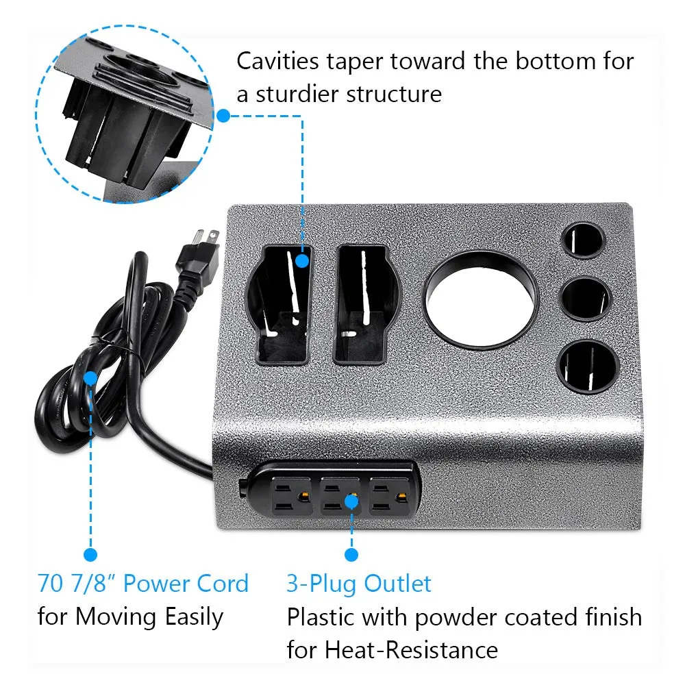 Byootique Hair Blow Dryer & Curling Iron Holder with Outlets