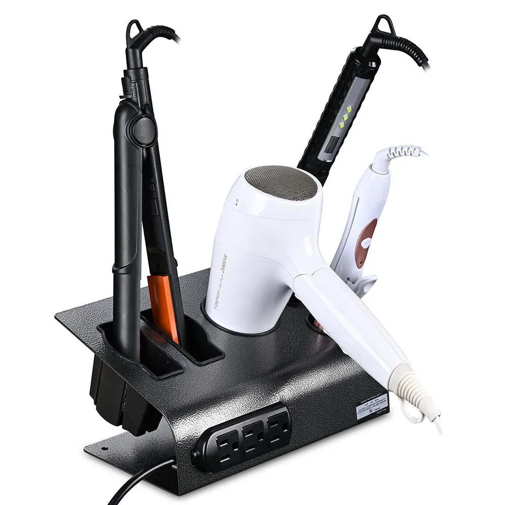 Byootique Hair Blow Dryer & Curling Iron Holder with Outlets