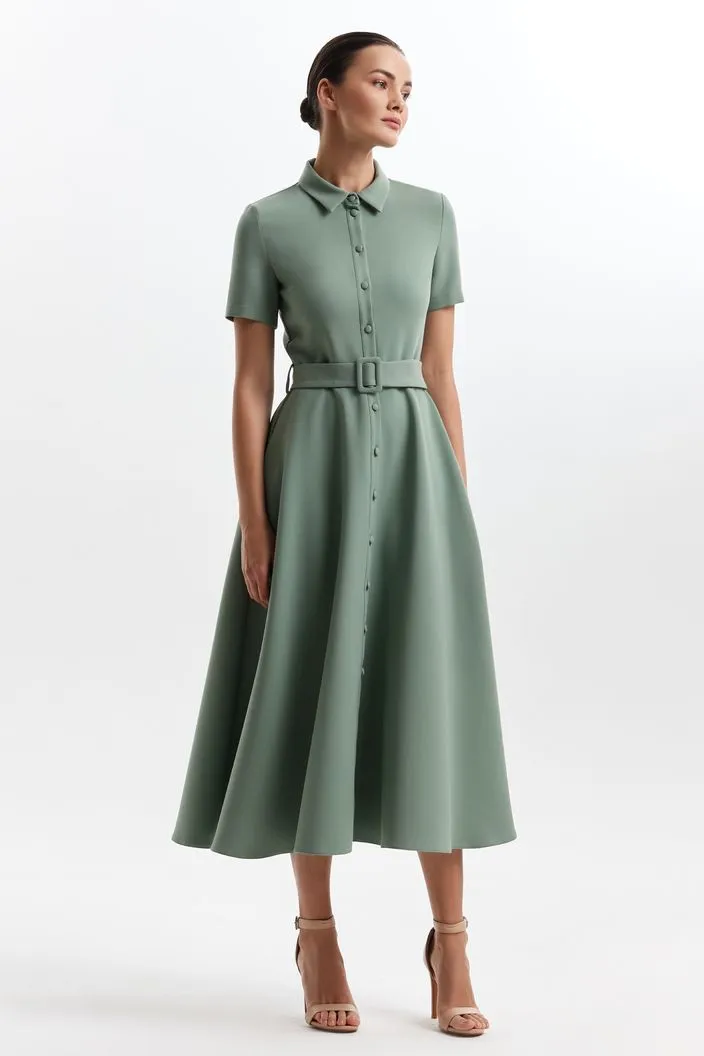Collins Elegant High Neck Light Green Evening Dress