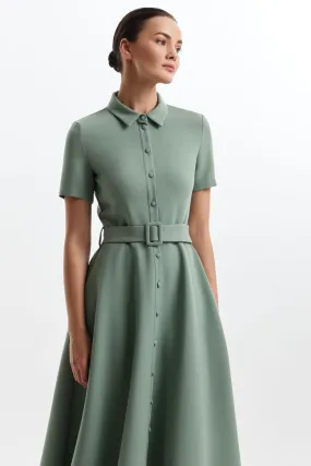 Collins Elegant High Neck Light Green Evening Dress