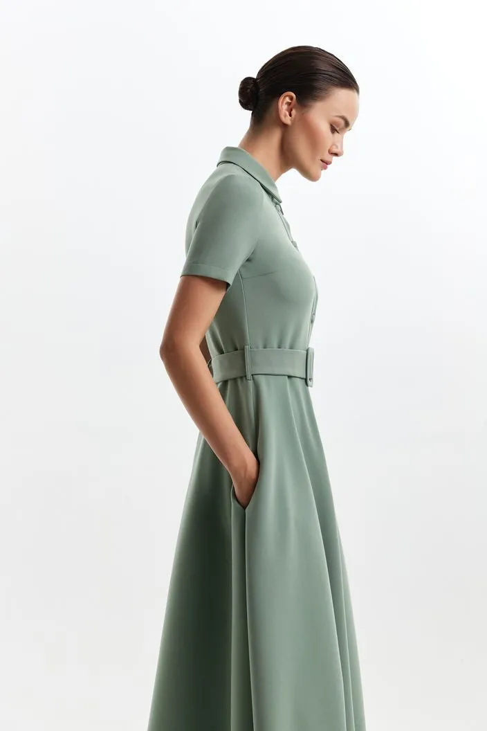 Collins Elegant High Neck Light Green Evening Dress