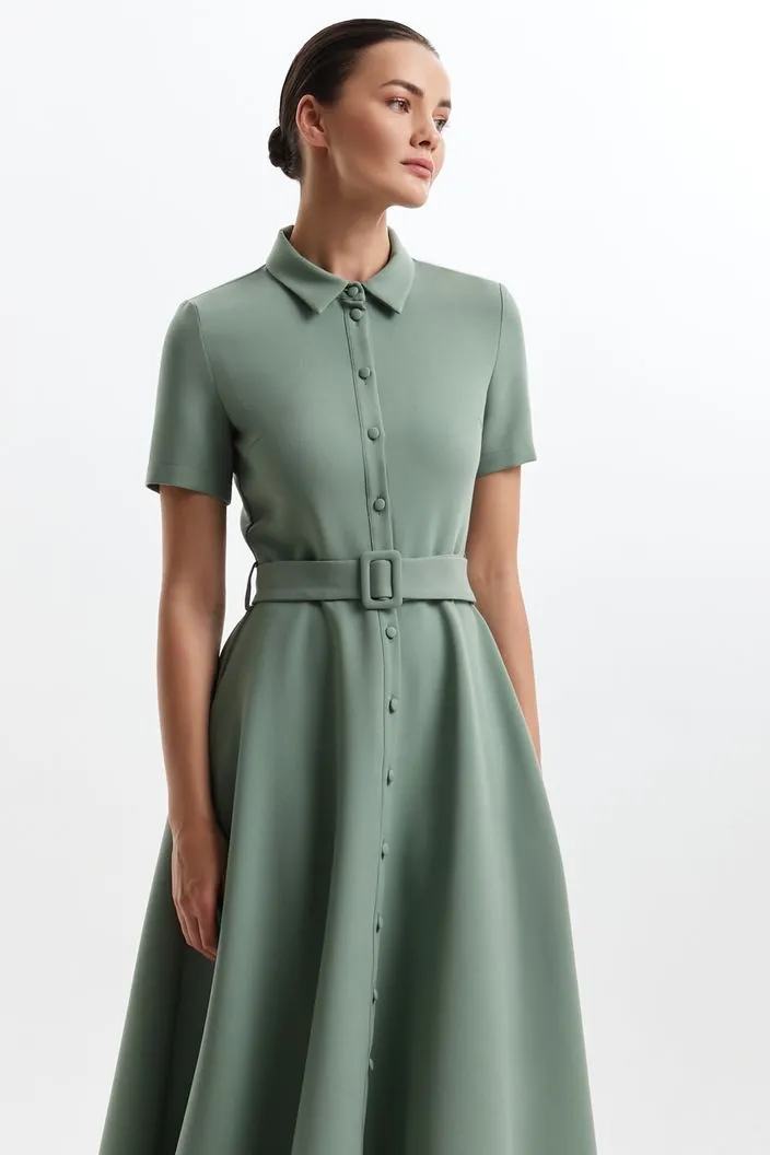 Collins Elegant High Neck Light Green Evening Dress