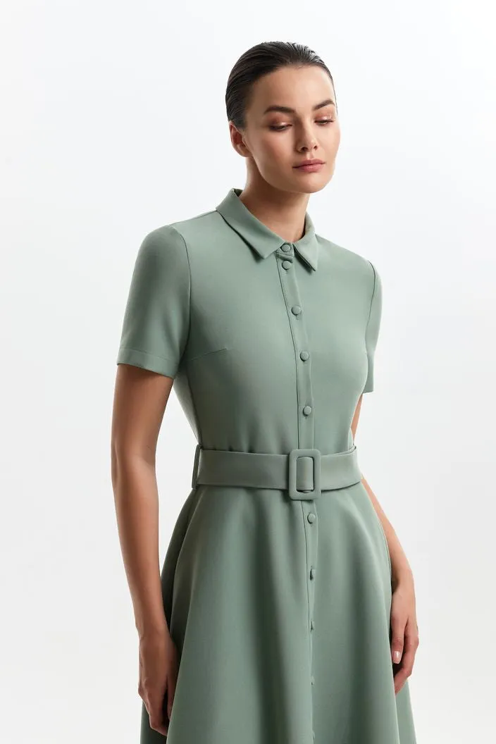 Collins Elegant High Neck Light Green Evening Dress