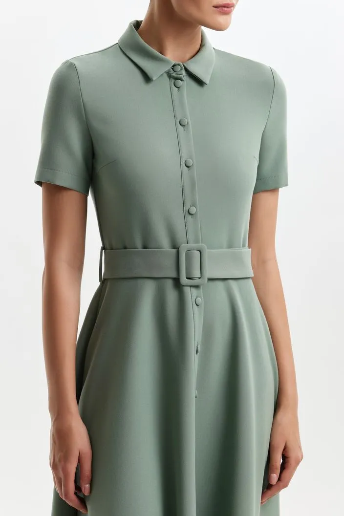 Collins Elegant High Neck Light Green Evening Dress