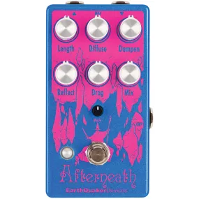 EarthQuaker Devices Limited Edition Afterneath V3 Reverb Effect Pedal, Illusion Lite Blue w/Magenta