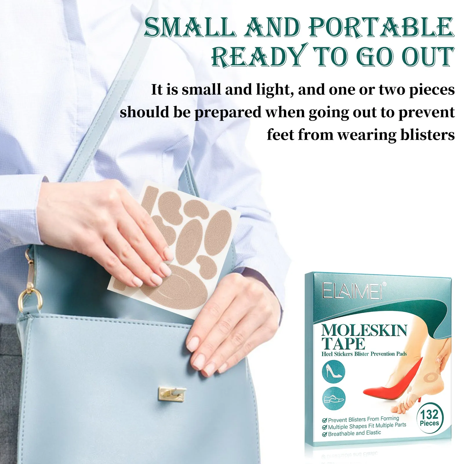 Elaimei Moleskin Tape Flannel Adhesive Pads Heel Stickers Blister Prevention Pads