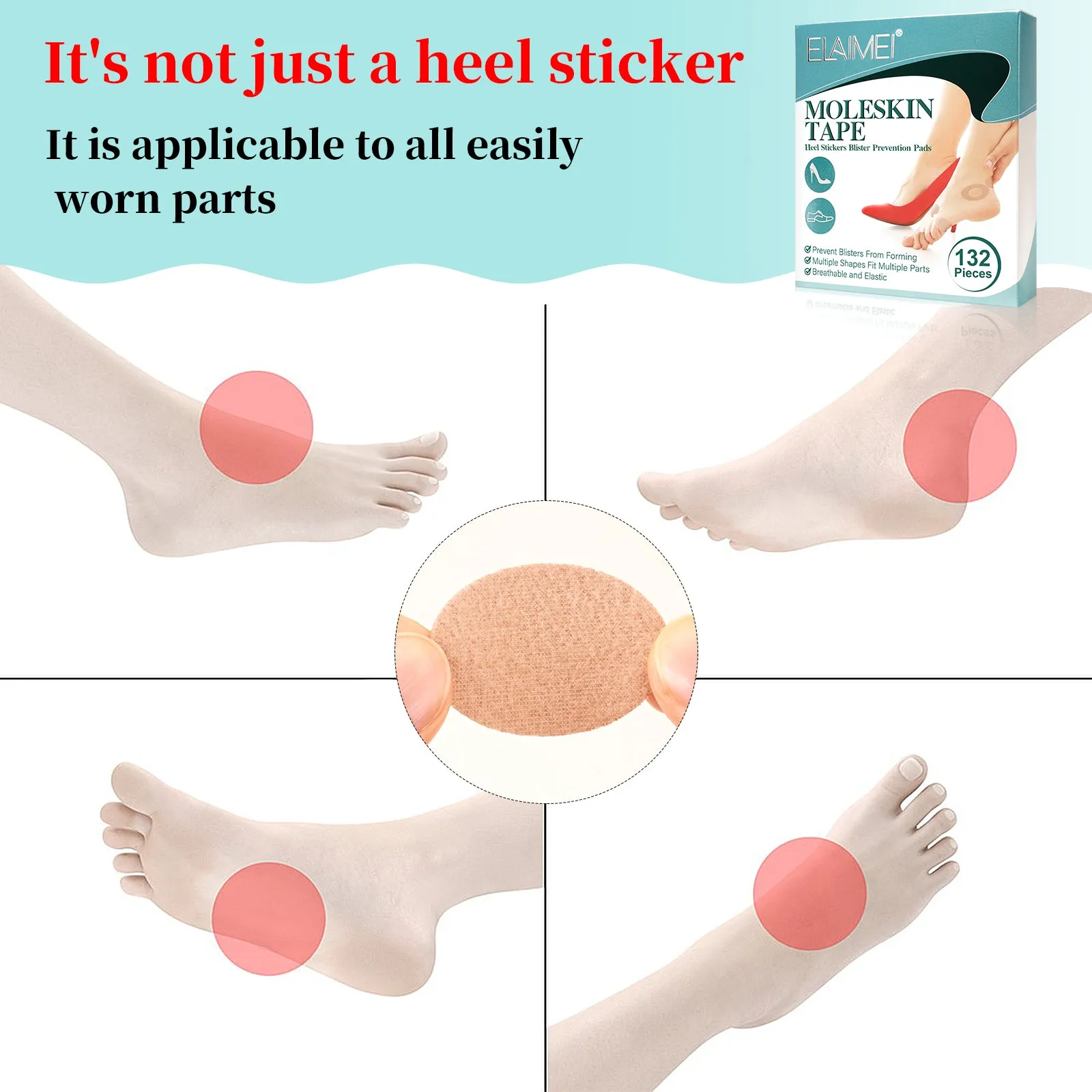 Elaimei Moleskin Tape Flannel Adhesive Pads Heel Stickers Blister Prevention Pads