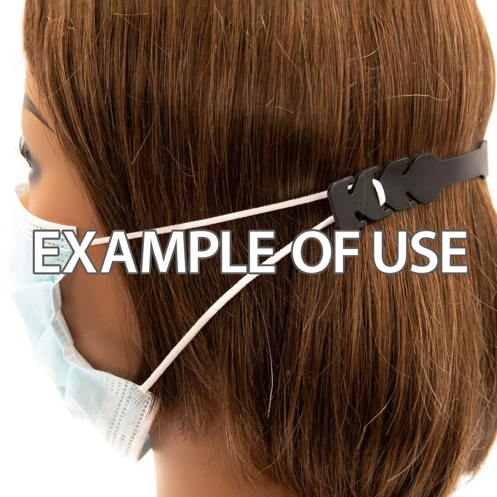 Fablastic Mask Mates Comfort Extender Accessory, 7.5" Long with 3 Adjustable Levels, Black (2 Pieces)