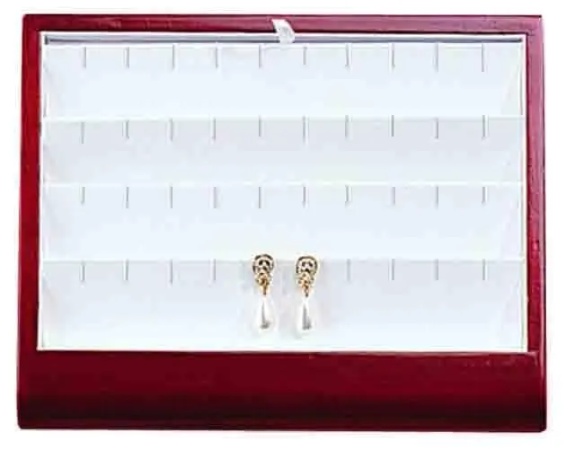 Faux Rosewood 20 Pendant/Earring Curved Jewelry Tray