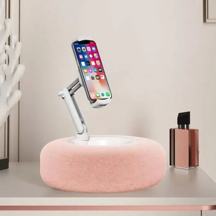 Fuzzy Tablet & Phone Pillow Stand – Multi-Angle Phone Holder for Bed, Car, and Couch