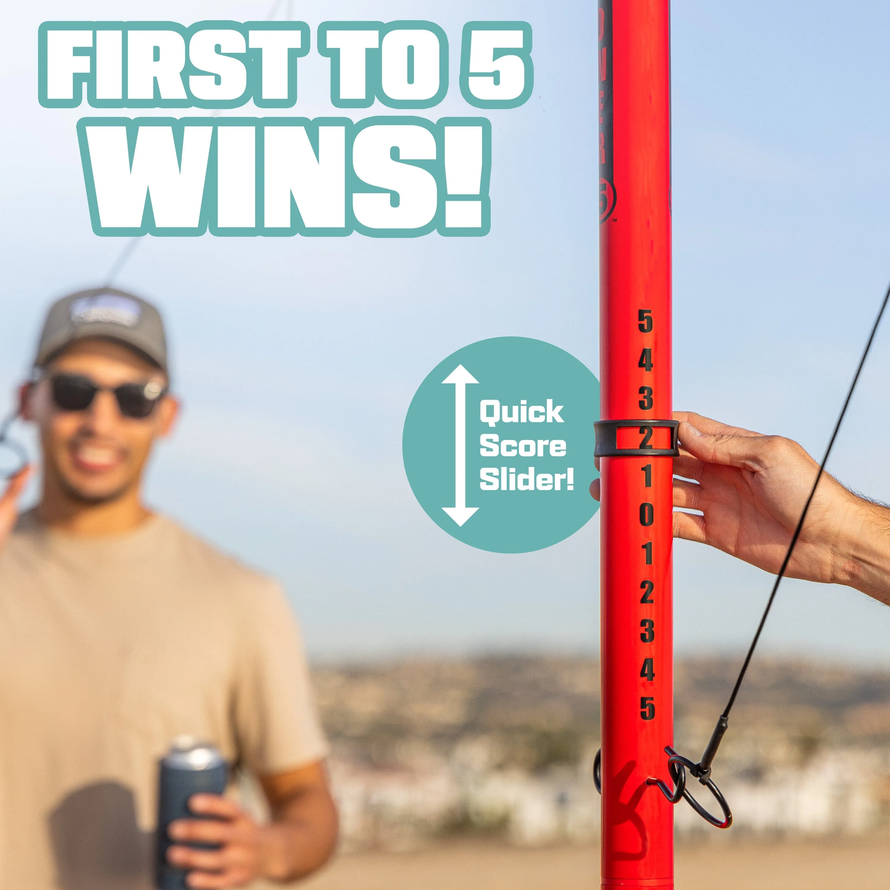 GoSports Tower 5 Giant Ring Swing Versus Game for Adults and Family - Hook and Ring Outdoor Yard Game