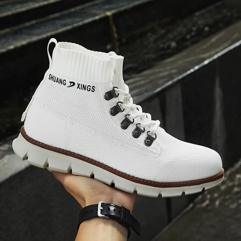 Middle Cut Light and Breathable Fashion British Style Casual Men's Shoes