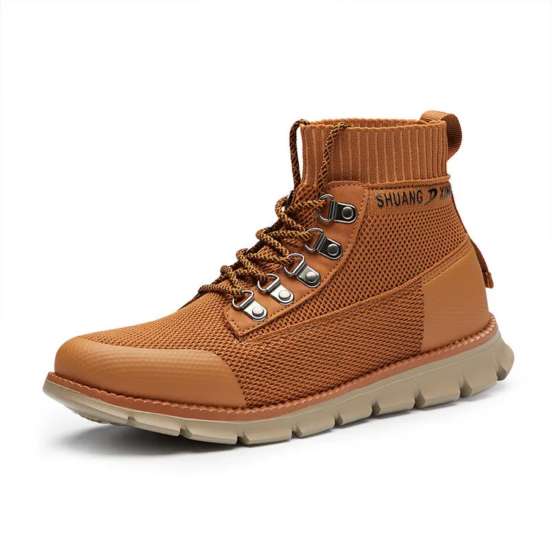 Middle Cut Light and Breathable Fashion British Style Casual Men's Shoes