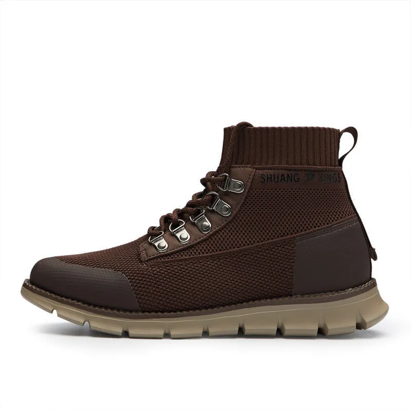 Middle Cut Light and Breathable Fashion British Style Casual Men's Shoes