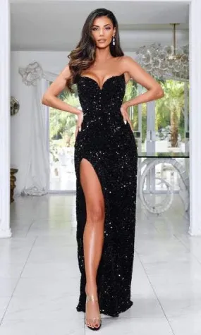 Nixed Black Evening Dress
