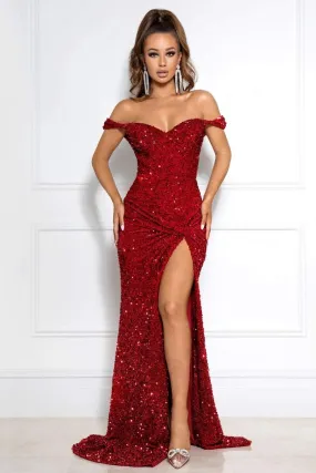 TERRIFIC RED EVENING DRESS
