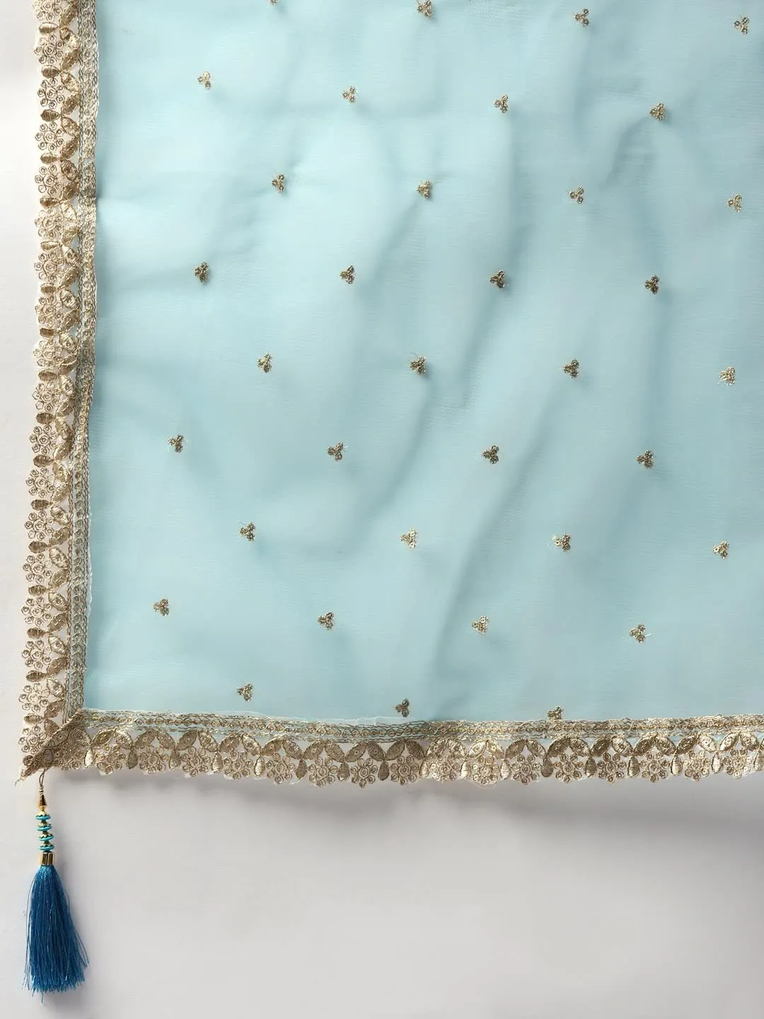 Zeel Clothing Women's Silk Embroidered Semi-Stitched Wedding Lehenga Choli with Dupatta (106-Blue-Wedding-Bridal-Latest-Lehenga; Free Size)